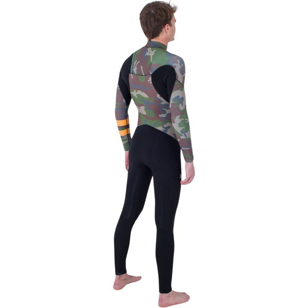 Hurley Heren Plus Printed 3/2mm Borst Ritssluiting Wetsuit MFS0012322 - Medium Brown